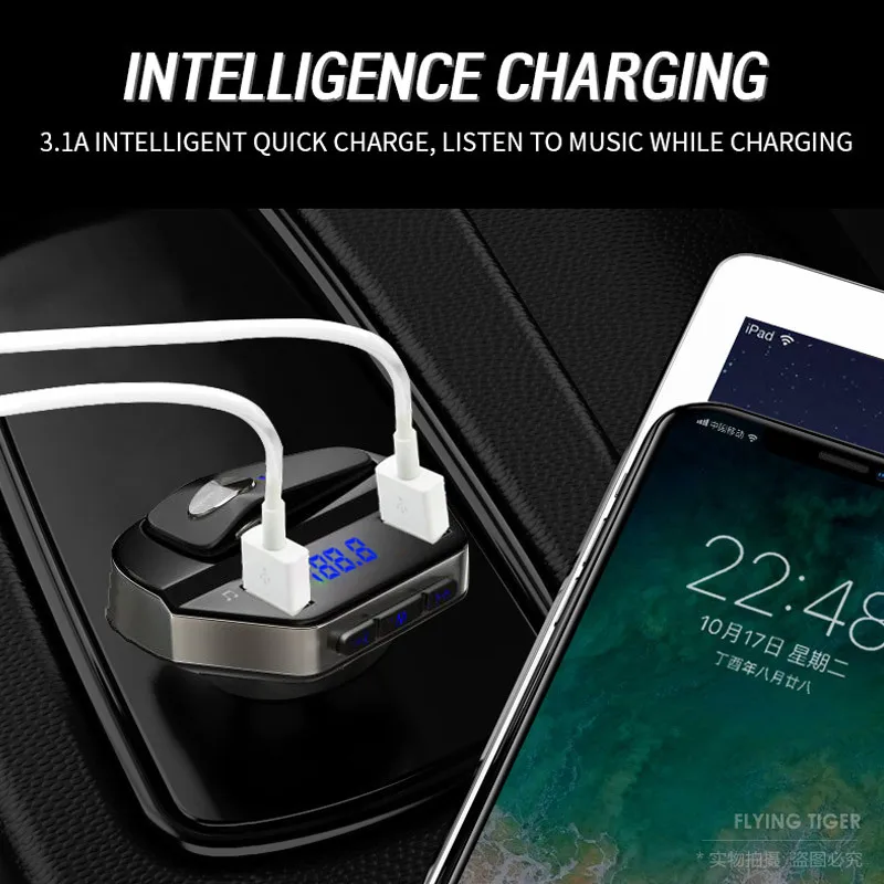 Bluetooth Car Kit MP3 плеер fm-передатчик громкой связи вызов Авто bluetooth Двойной