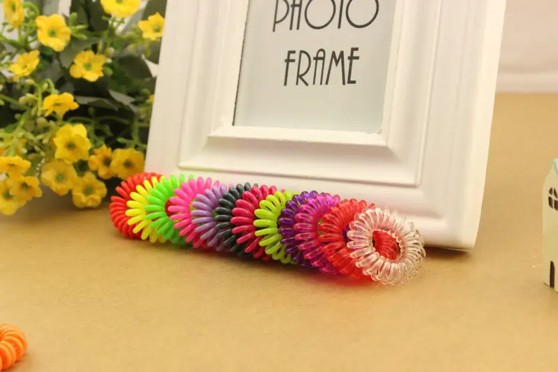 10 шт./лот 33 мм детский телефонный шнур эластичные держатели для конского хвоста