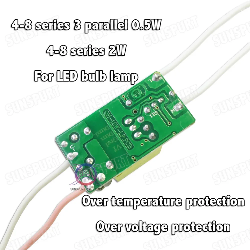 5 шт. изоляция 12 Вт AC85 277V светодиодный драйвер 4 8x2W 450mA DC12 28V Светодиодный источник