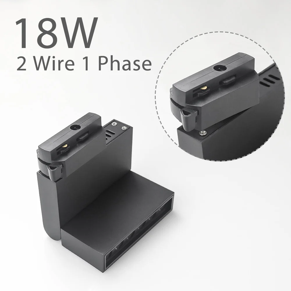 Black 18W-2Wire Современные светодиодные трековые светильники 12 Вт Трековый светильник 2 провода 3 провода 4 провода для домашней обуви магазин одежды showroom освещение - Испускаемый цвет: Black 18W-2Wire