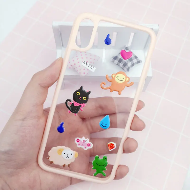 Наклейка s на телефон, милый мультяшный Кот, пузырчатая губка для iphone, наклейка, телефонные чехлы, декоративные стерео пузырьки для Airpods, наклейка