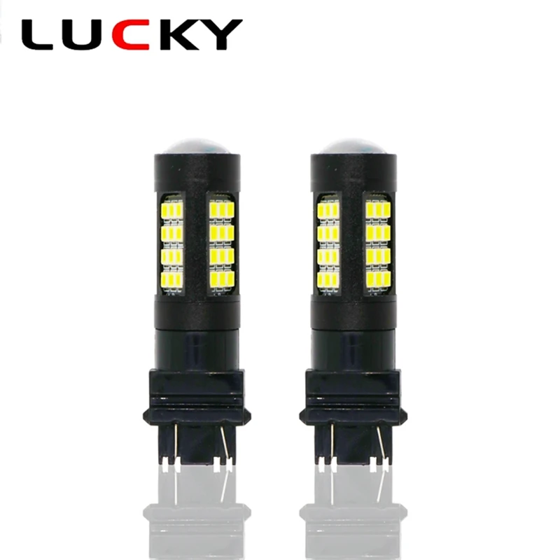 CNILUCKY NEW Product 2PCS Auto Light T25 3157 P27/7W LED Bulbs 2835 42SMD Pure white light 12V for Brake Turn Signal | Автомобили и
