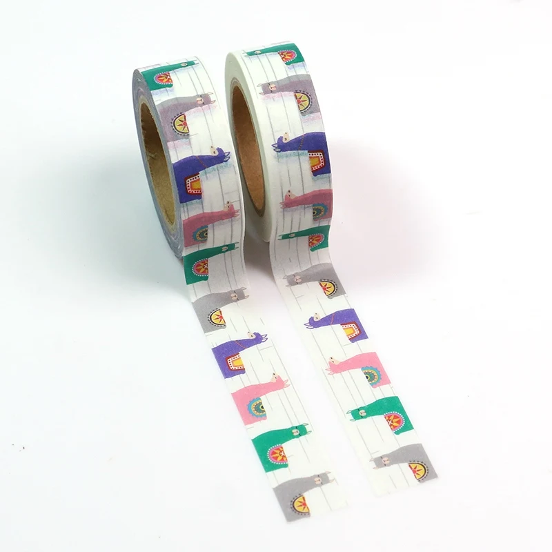 

2PCS/lot Cute Camels llama Alpaca Washi Tapes Paper for Scrapbook Bullet journal Adhesive Masking Tapes 15mmx10m School Supply