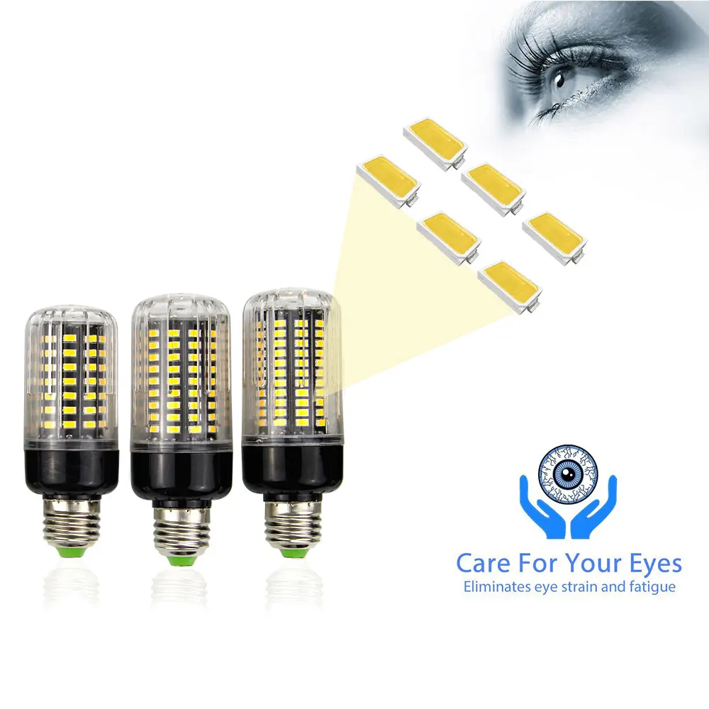 5736 SMD светодиодная кукурузная лампа Светодиодная 3 Вт 5 7 9 12 15 18 E27 без мерцания
