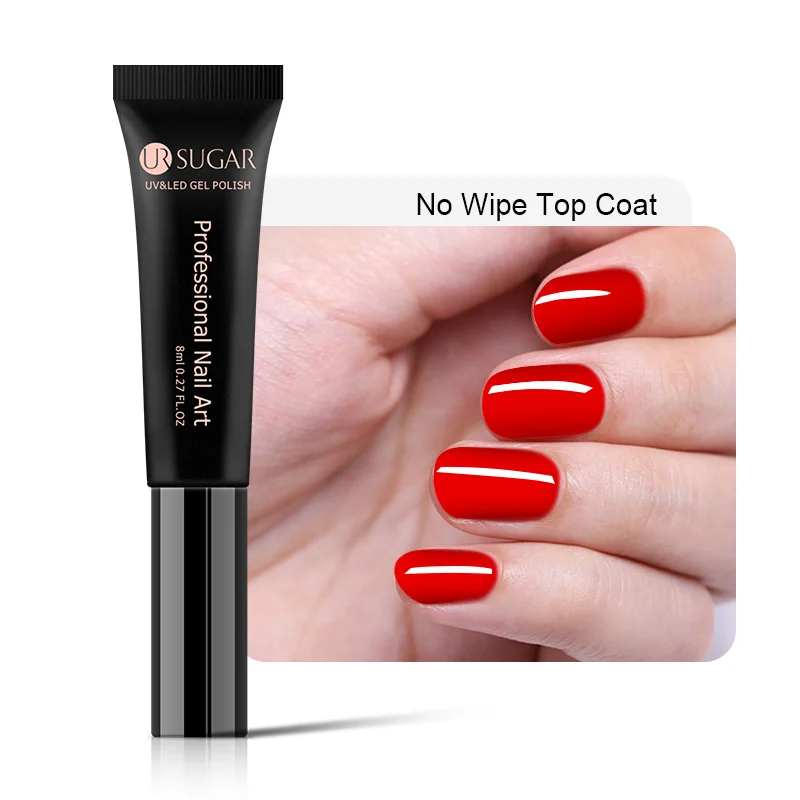 Top Coat Ur SUGAR, 8 мл, гель для ногтей, голографический лак, сияющий блеск, лазер, розовый, замочить от УФ-геля, долговечный Гель-лак для ногтей - Цвет: Top Coat