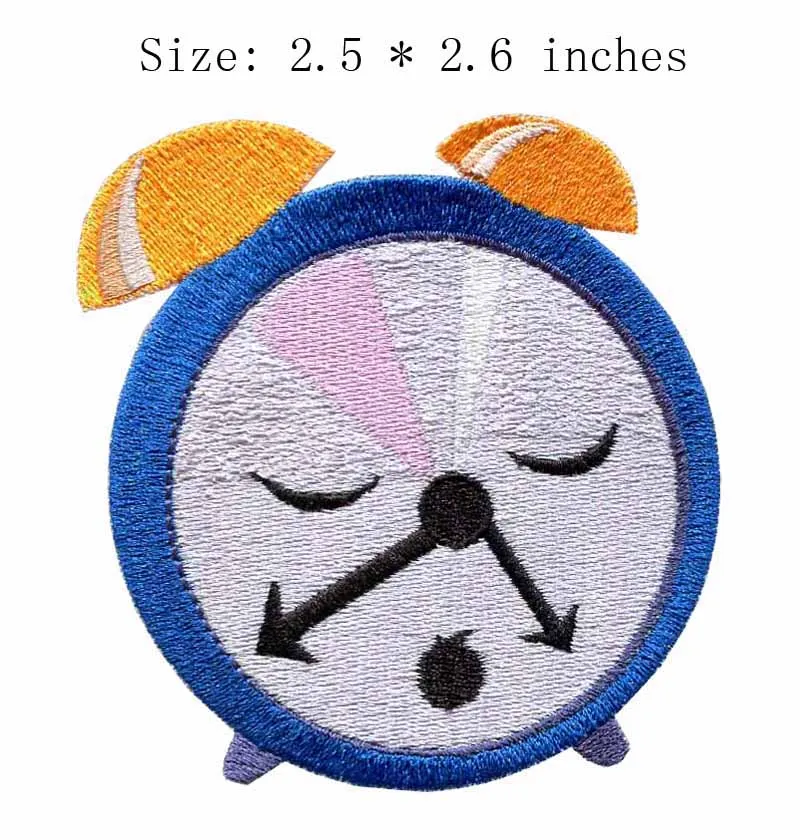 

Cute alarm clock embroidery patch 2.5" wide /kid patch/apparel badge/decoration