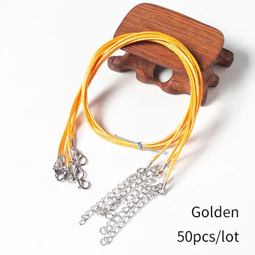 golden 50pcs 50 шт 1,5 мм 1" ожерелье шнур с застежкой оптом для ожерелье браслет Изготовление ювелирных изделий - Цвет: golden 50pcs