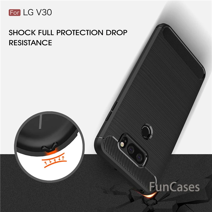 For LG V30 case Luxury Shockproof Slim Armor Carbon Fiber Soft TPU Drawing Phone Case Back Cover Silicone Bag | Мобильные телефоны