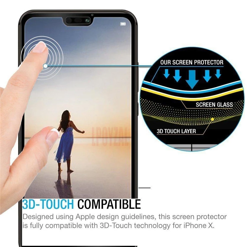 LPOYZAL 3D полное покрытие закаленное стекло для Huawei Honor 10 9 8 Lite Защитная пленка экрана