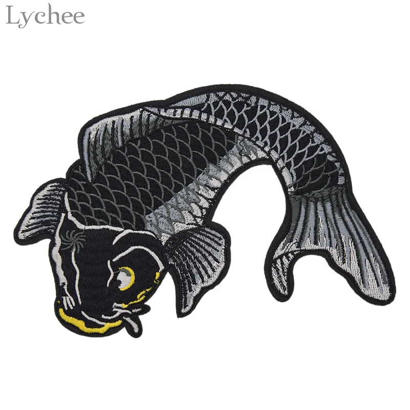 Lychee Life 1 комплект вышитых пластырей Koi Fish вышитый Железный пластырь для