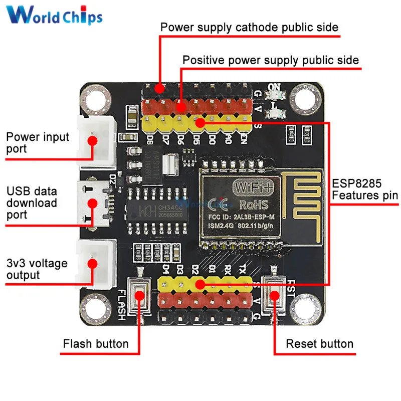 Дм сильный Wifi беспроводной Щит макетная плата Интернет вещей ESP8285 ESP-M2 CH340 SPI Micro USB для Arduino IDE ESP-M3
