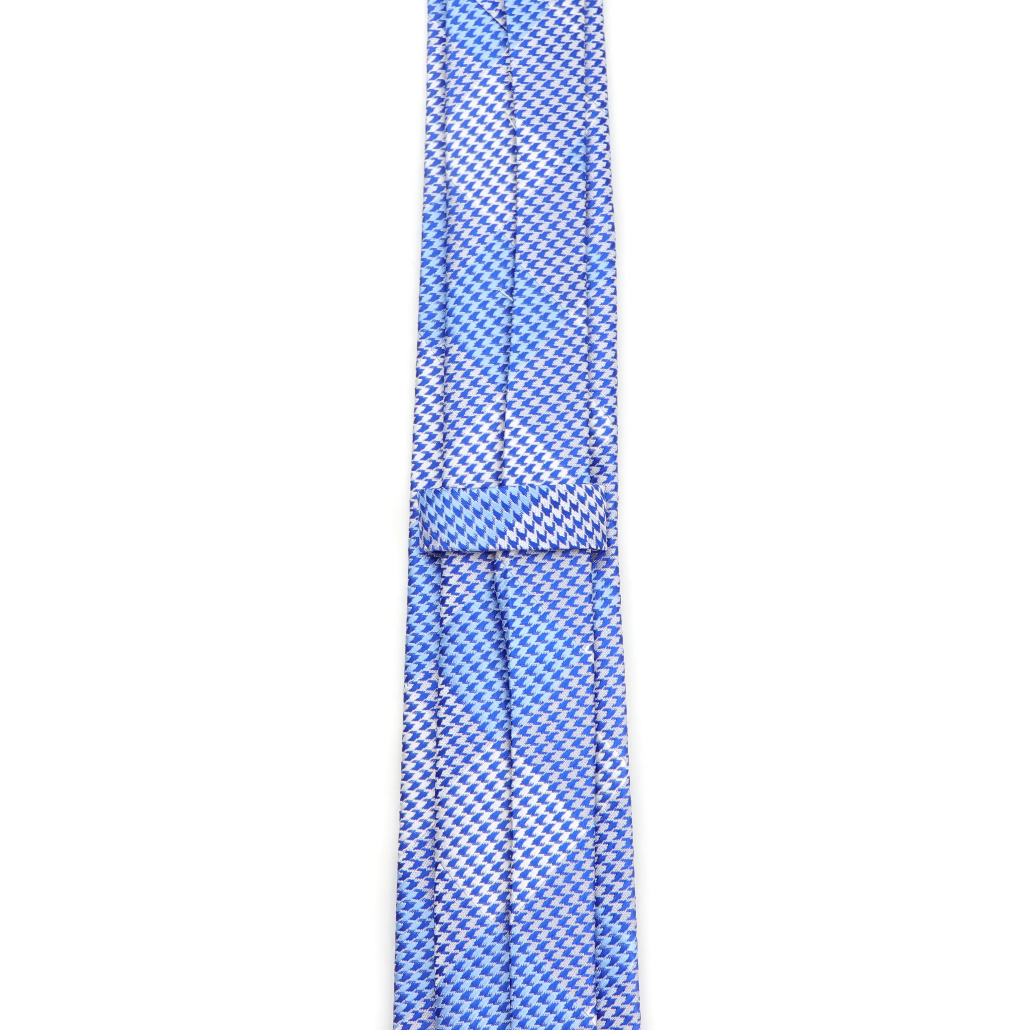 Мужской классический галстук в полоску 6 см клетчатый жаккардовый с вырезом