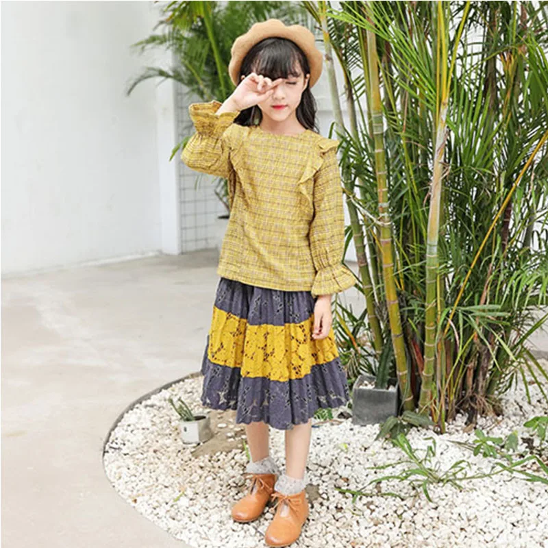 Детская одежда для девочек комплекты из 2 предметов Лепесток рукавом и открытые