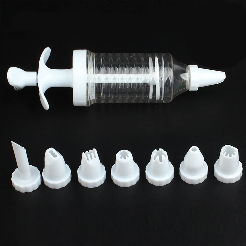 

Delicate Cake Decorating Icing Piping Cream Syringe Tips 8 Nozzles Set Tool for Kitchen Baking Use Functional Piping Bag