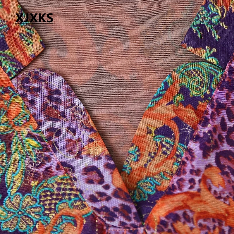 Рубашка XJXKS Тайваньская трикотажная с принтом цветная женская рубашка высокого