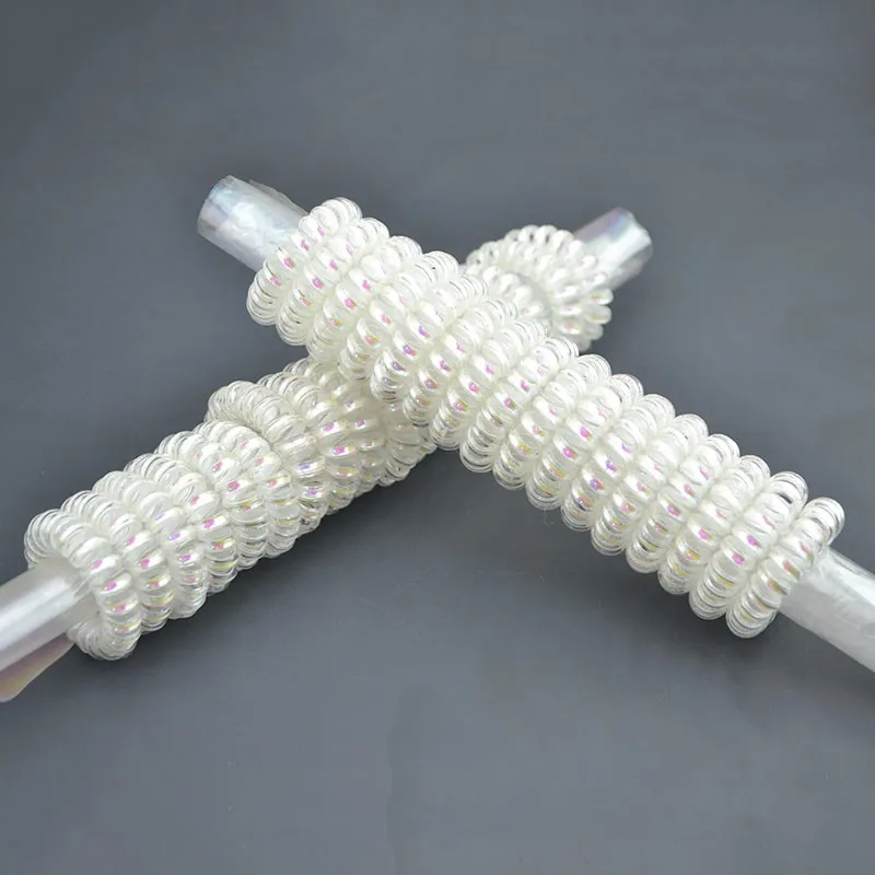 

Lots 10 Pcs AB White Elastic Rubber Hairband Phone Wire Hair Tie Rope Band Ponytail Hair Accessories for Girl