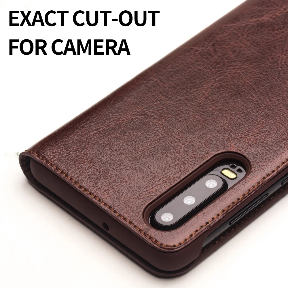 

QIALINO Luxury Genuine Leather Phone Cover for Huawei P30 Pro 6.47 inch Handmade Flip Ultra Slim Case for Huawei P30 6.1 inch