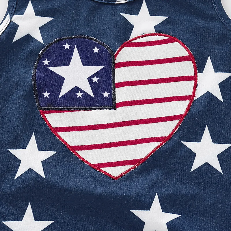 Baby Clothing Set Fourth Of July 2 Piece Outfit Stars Print Vest And Red Sequin Pant | Детская одежда и обувь