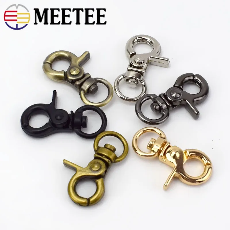 10 шт. 16-50 мм Meetee ремешки для сумок металлические пряжки воротник застежка Лобстер поворотный триггер зажимы защелки крюк DIY кожаный аксессуар для рукоделия
