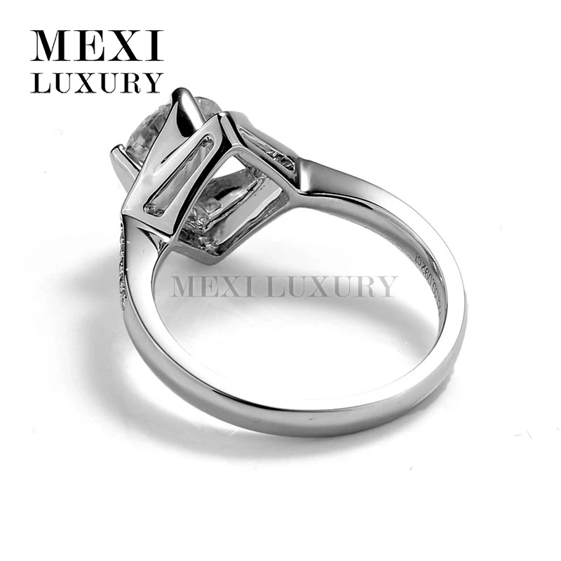 18 К белого золота Moissanites кольцо 1.0CT DEF Цвет Обручение с бриллиантами свадебные