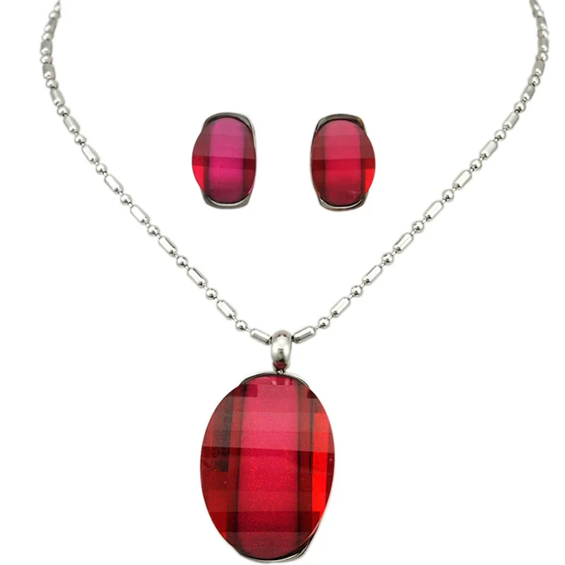 ATGO модные женские комплекты ювелирных изделий с красным камнем для вечеринок из