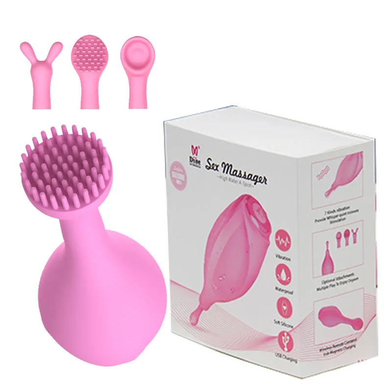 G Spot Вибраторы для клитора 4 сменные головки с магнитной зарядкой многоголовочный