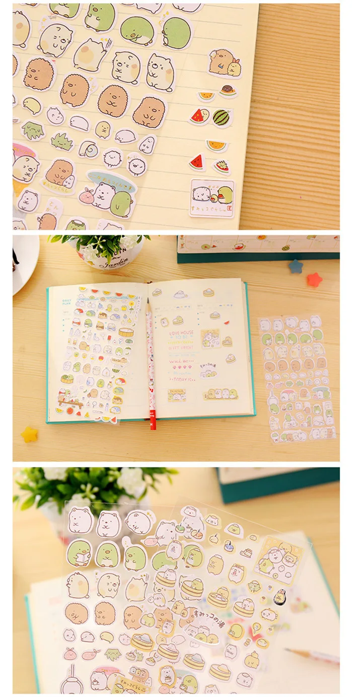 Бумажные стикеры Sumikko gurashi 48 шт./лот милый медведь пингвин кошка декоративный клей