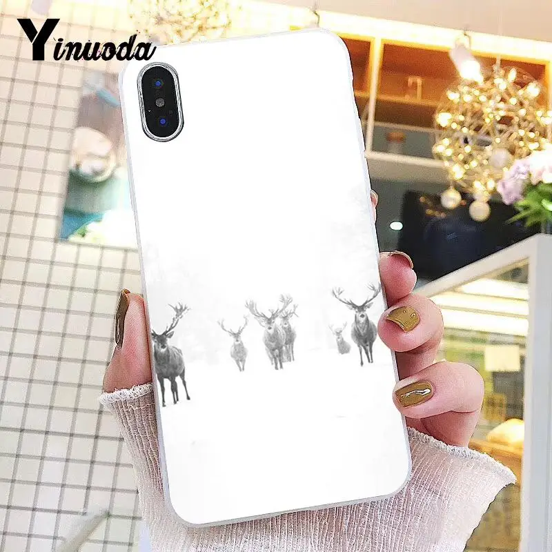 Yinuoda Снежный Олень зимний лес Новинка чехол для телефона Fundas для iPhone X XS MAX 6 6S 7 7plus 8 8Plus 5 5S XR 10 Чехол