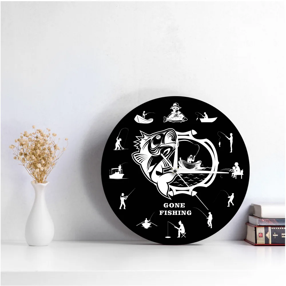 Современные настенные часы с изображением рыбаков рыбаков|Настенные часы| |