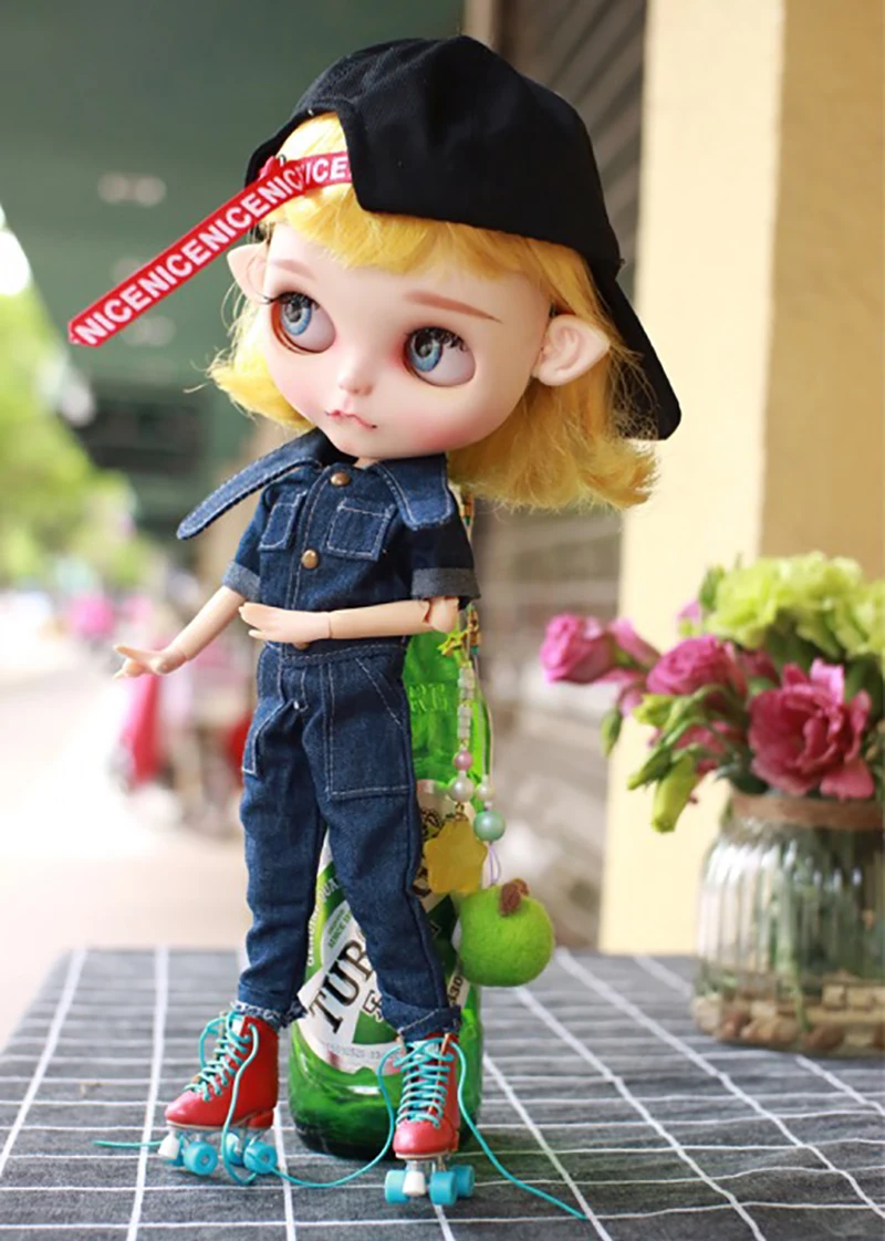 Одежда для кукол Blyth 1 шт. тигровый комбинезон джинсовые брюки blyth azone OB24 1/6