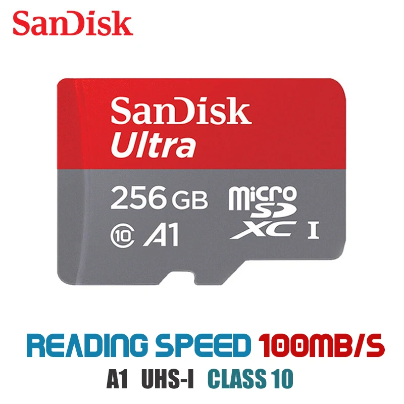 Карта micro sd sandisk 16 ГБ 32 ГБ 64 Гб 200 ГБ карта памяти micro sd 128 ГБ 256 Гб класс 10 до 98 МБ/с./с - Емкость: A1 256G