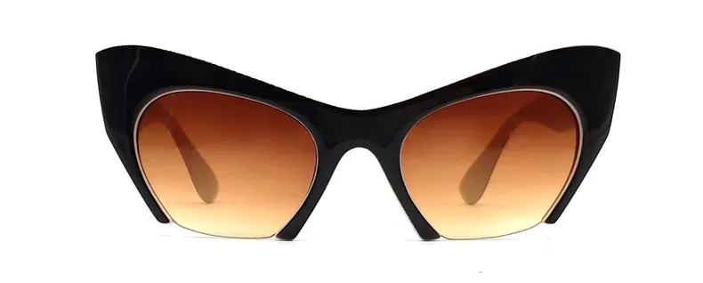 Кошачий глаз, солнцезащитные очки для женщин, фирменный дизайн, Oculos de Sol, Ретро стиль, солнцезащитные очки,, анти уф400, коричневые, градиентные линзы, модные, черные