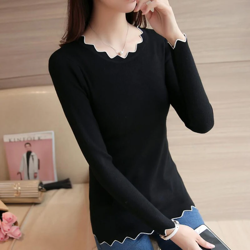 2018 Korean version of the new Autumn winter Sweater women knit long-sleeved sweater women's sets bottoming knitting | Женская