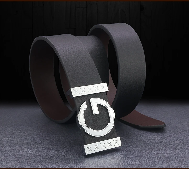 High Quality G letter Slide buckle leather genuine belts men fashion luxury brand Cowskin Waist Strap Casual cintos masculin