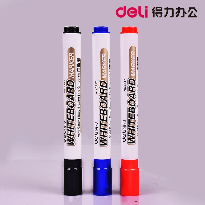 Deli белая доска маркер легко стираемая ручка 10 ⑤ кор. черный синий красный цвет|pens