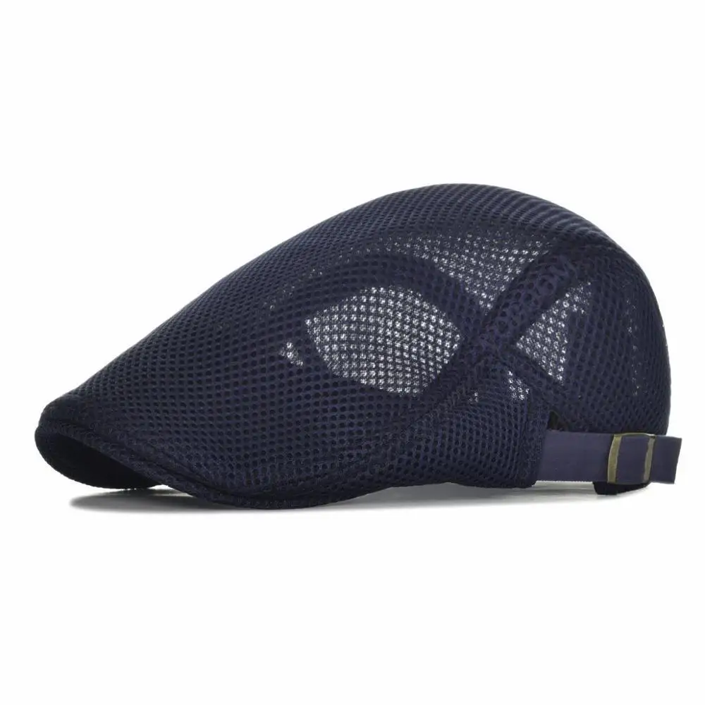 Navy Blue Voboom Лето Для мужчин Для женщин Повседневное берета Плющ плоская Кепки Cabbie газетчик Стиль Гэтсби шляпа регулируемые дышащие boina сетки Кепки S 124 - Цвет: Navy Blue