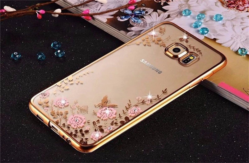 Роскошный чехол из ТПУ с цветочным узором чехол для samsung Galaxy J6 J8 J4 A6 A8 A3 A5 A7 J3 J5 J7 S6 S7 S8 S9 Plus Prime Силиконовая задняя крышка