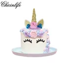 Chicinlife 1 шт. Единорог рога торт Топпер Свадьба Baby Shower Единорог торт выпечки украшения Единорог день рождения принадлежности