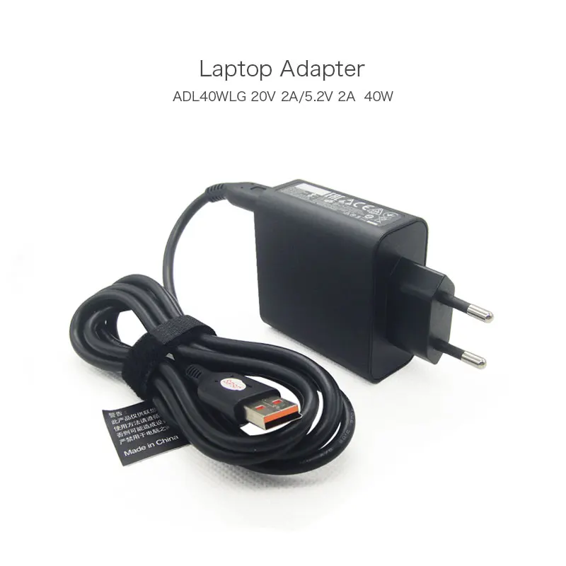 Оригинальные 20V 2A 5 2 V ADL40WLG ноутбук настенное зарядное устройство адаптер