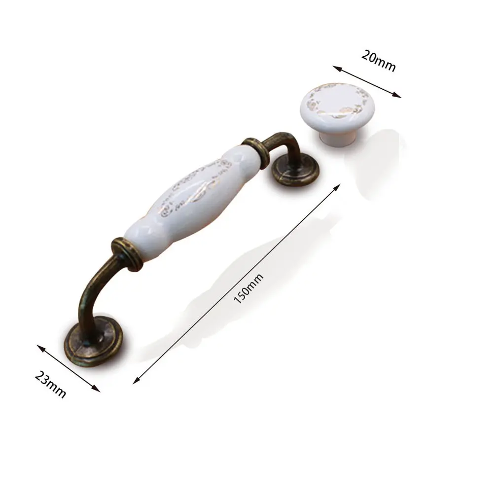 Новая мода золотое кольцо печать белые керамические шкаф ручки ящика 1011 для