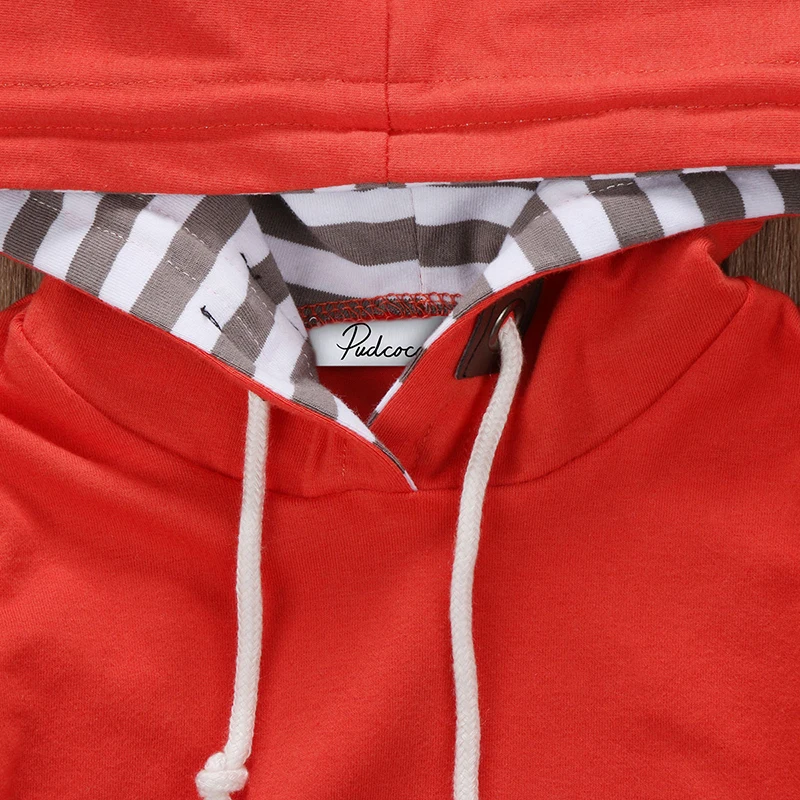 Осень 2017 осенняя одежда для новорожденных Оранжевый Топ с длинным рукавом и