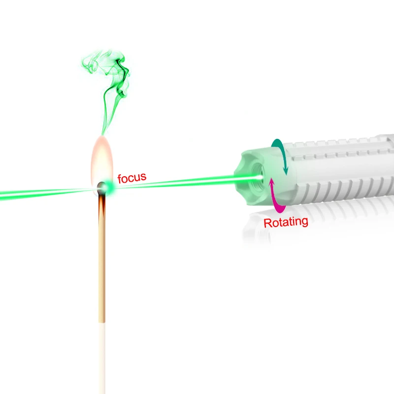 Фокусируемая Зеленая лазерная указка CWLASER Power ful 520nm мощный зеленый горящий лазер