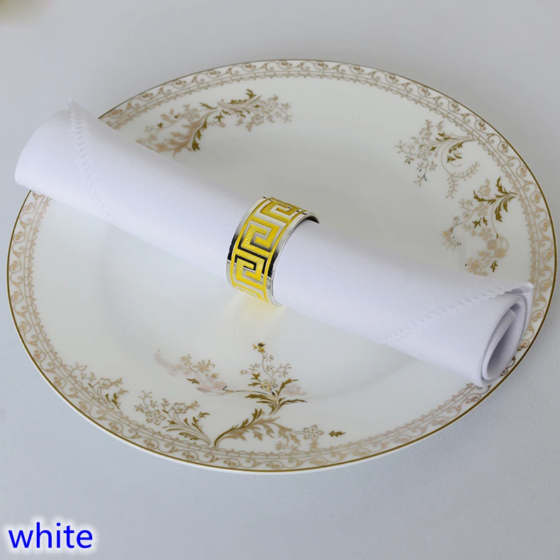 

White Colour Table Napkin Plain Polyester Napkin For Wedding Hotel And Restaurant Table Decoration Wrinkle Stain Resistant