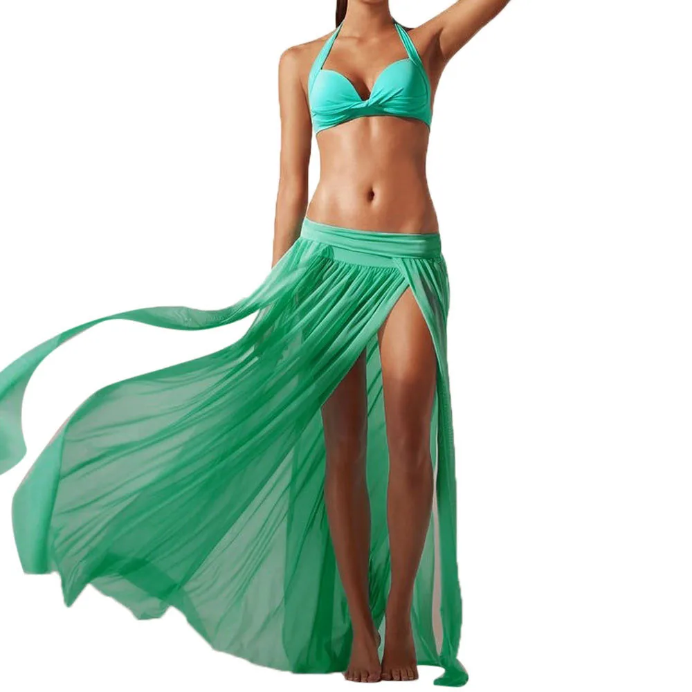 Сексуальные шифоновые юбки Boho для женщин размера плюс длинные летние макси с