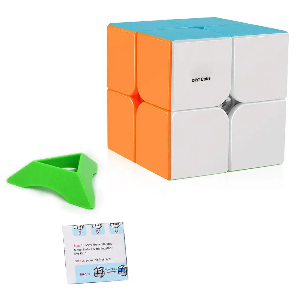 2x2 QIYI Magic Cube игры дети головоломки плавной скорость отжима игрушки с подставкой