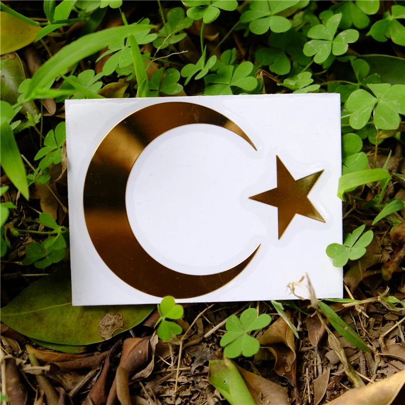 Three Ratels MT 021# 60*74mm Turkish Flag turkey Crescent Moon of Turkey Star metal nickel car sticker auto stickers|stickers auto|auto carauto |