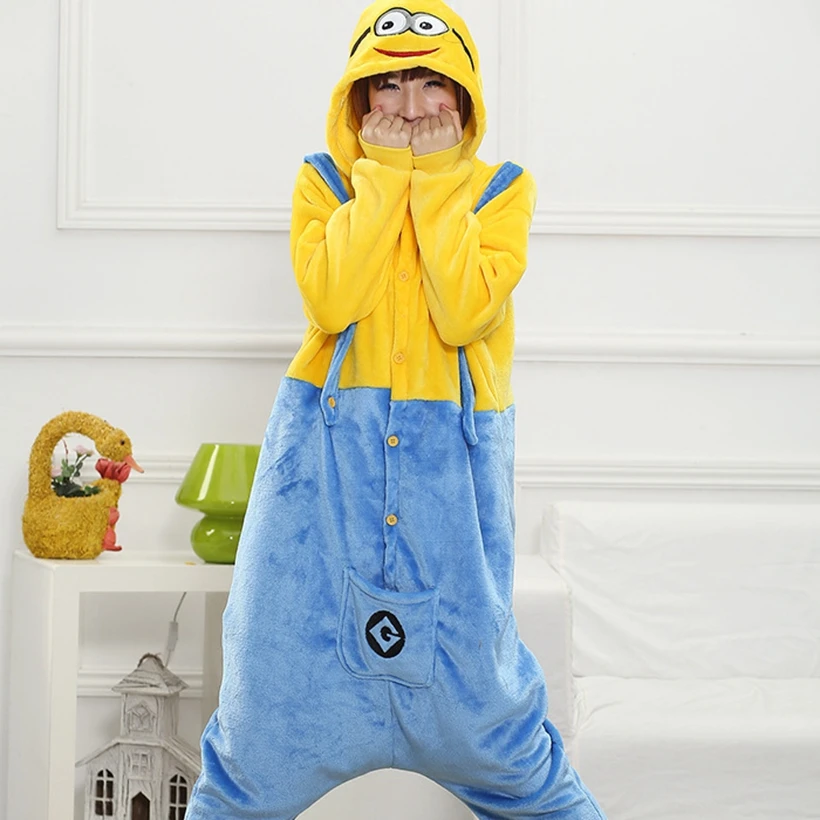 

Adult Kigurumi Onesie Anime Women Costume Blue Halloween Cosplay Cartoon Animal Sleepwear Winter Warm Flannel Hooded Pajama