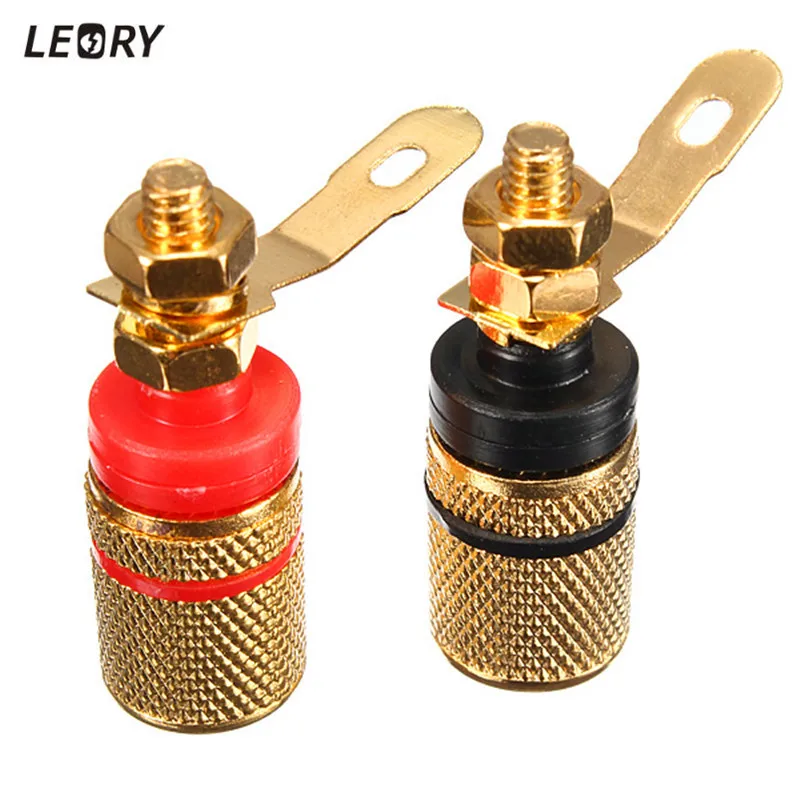 LEORY оптовая продажа 2шт 8 шт позолоченный Аудио Динамик аксессуар банан разъем