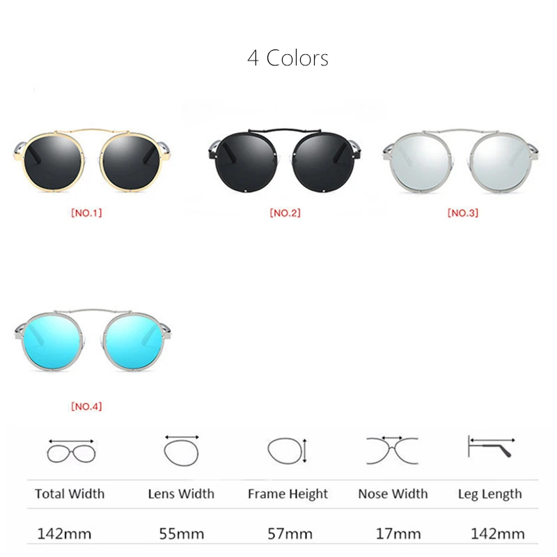 Мужские и женские солнцезащитные очки gafas ray bann винтажные круглые в готическом