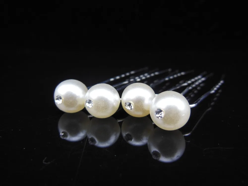 Бесплатная доставка 100 шт./лот цвета слоновой кости жемчужные заколки для волос с